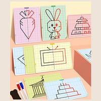 Montessori sümmeetria joonistamise mäng – 20 mustriga hariv komplekt